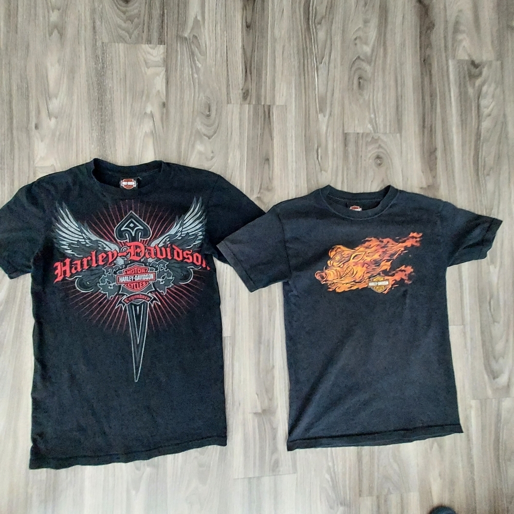 Lot of 2 Harley Davidson T-Shirts Size Small Pennsylvania
